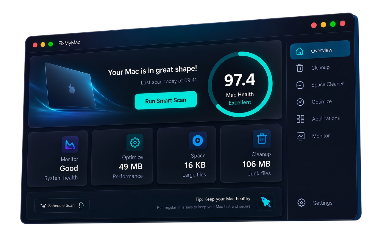 FixMyMac dashboard